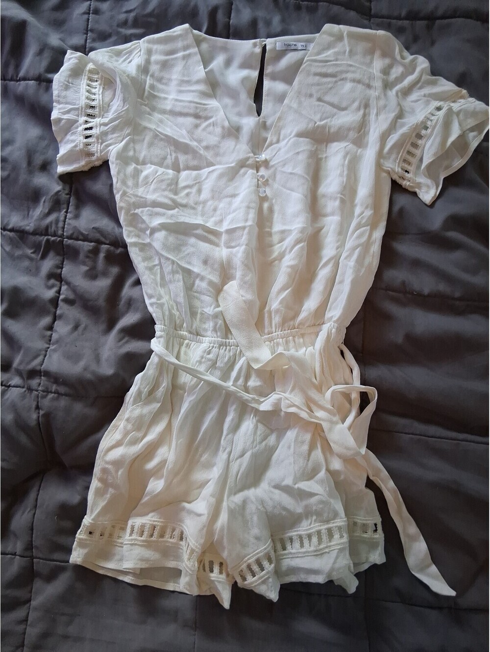 Fraiche By J White Short Romper Size Small Boho Lightweight E2